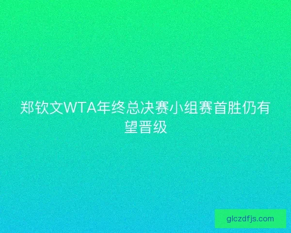 郑钦文WTA年终总决赛小组赛首胜仍有望晋级