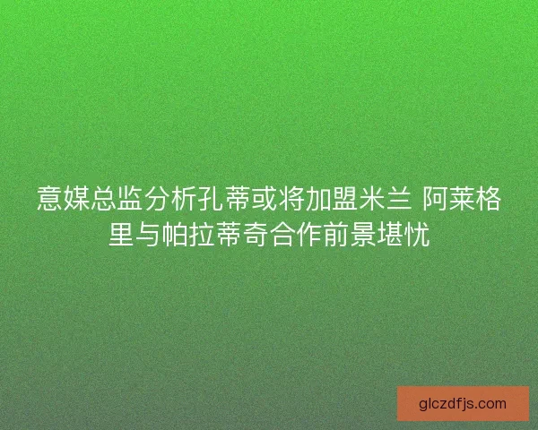 意媒总监分析孔蒂或将加盟米兰 阿莱格里与帕拉蒂奇合作前景堪忧 意媒总监分析孔蒂或将加盟米兰 阿莱格里与帕拉蒂奇合作前景堪忧